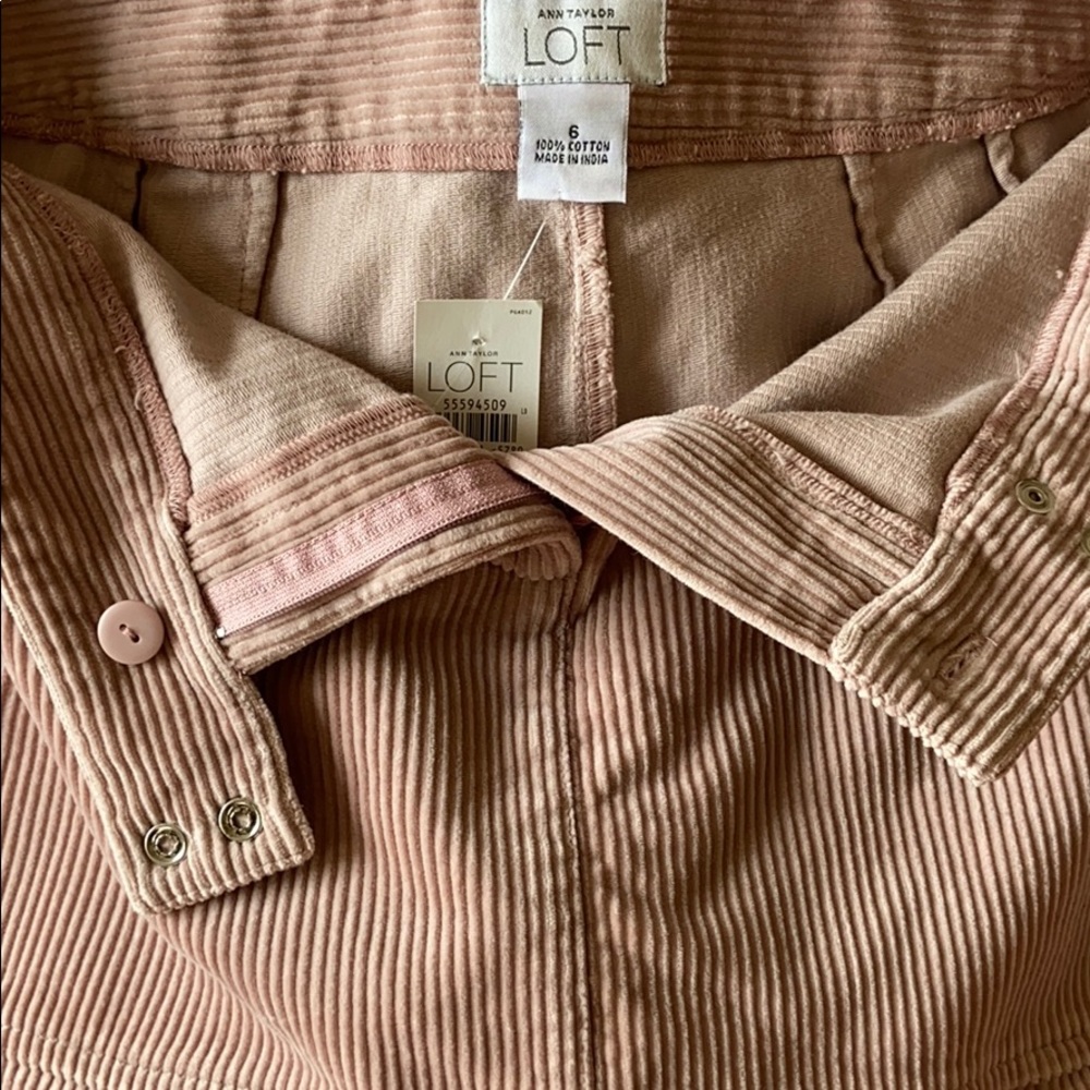 NWT Loft Pink Pleated Corduroy Skirt Size 6 - Picture 6 of 6